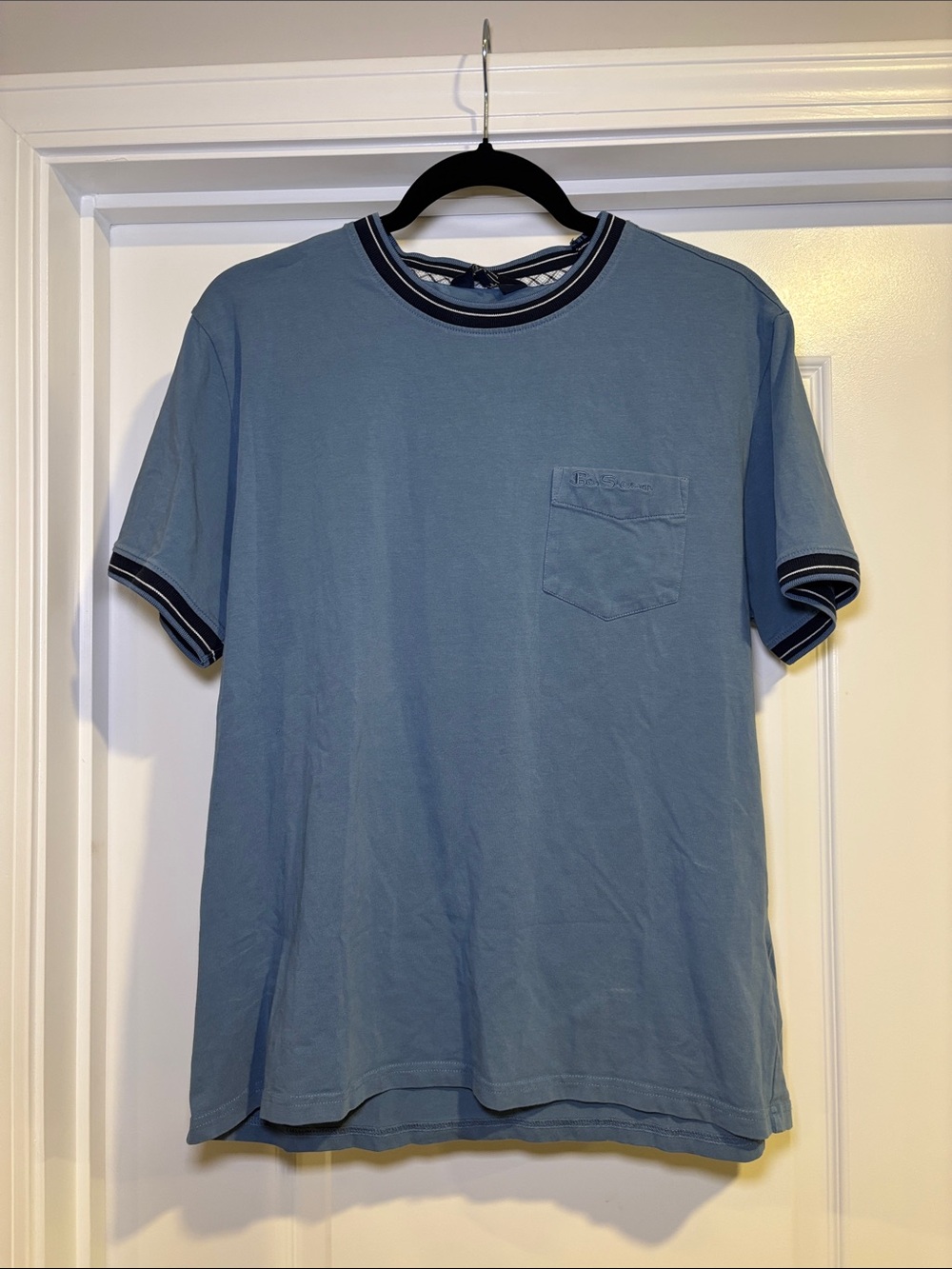 Ben Sherman Slate Blue Short Sleeve Pocket Ringer Tee